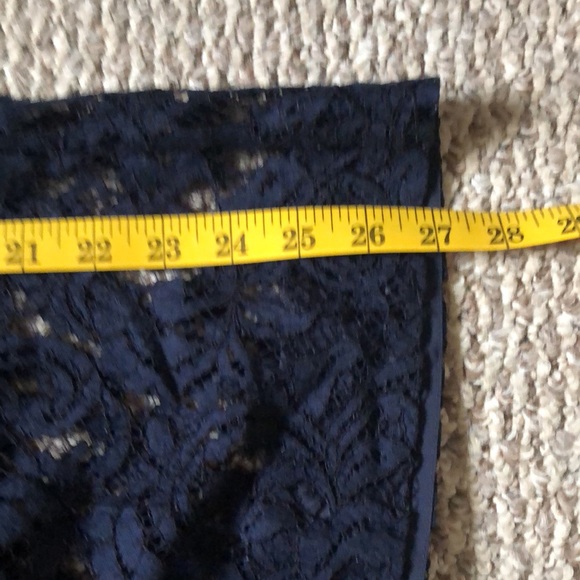 J. Crew Navy/Evening Blue Lace midi Skirt size 2 EUC - Picture 10 of 10
